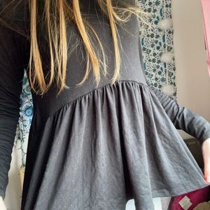 Black long sleeve top with ruffles XS